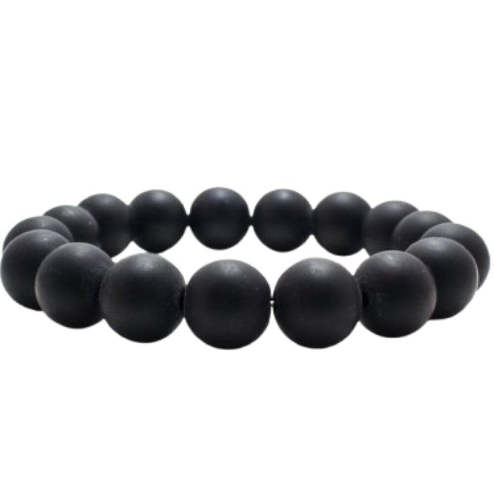 Matte Black Onyx Beaded Bracelet 6mm NWT (MJW014)